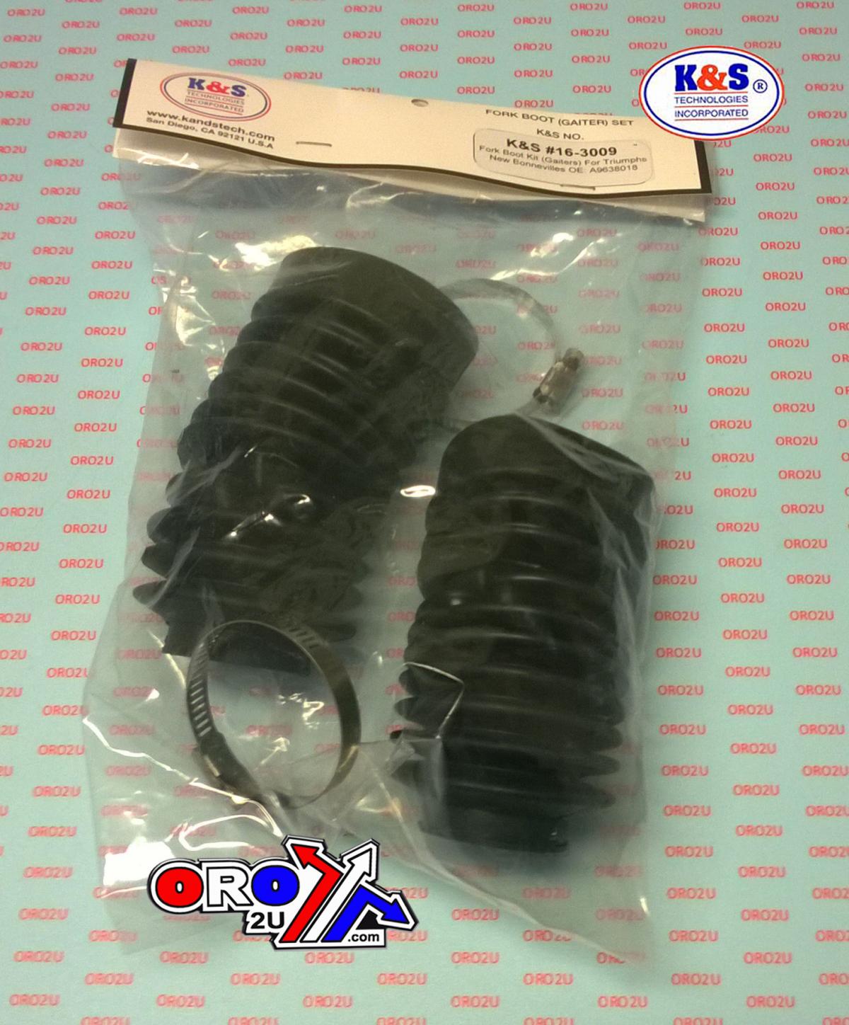 200mm FORK BOOT SET BLACK, HINKLEY T100 BONNEVILLE TYPE., KS16-3009 thumbnail 2