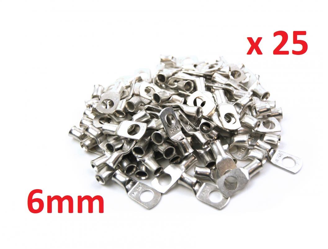 TRADE PACK 25 / 6mm RING TERMINAL COPPER 25mm2, TO SUIT CABLE OD 5.6mm thumbnail 2