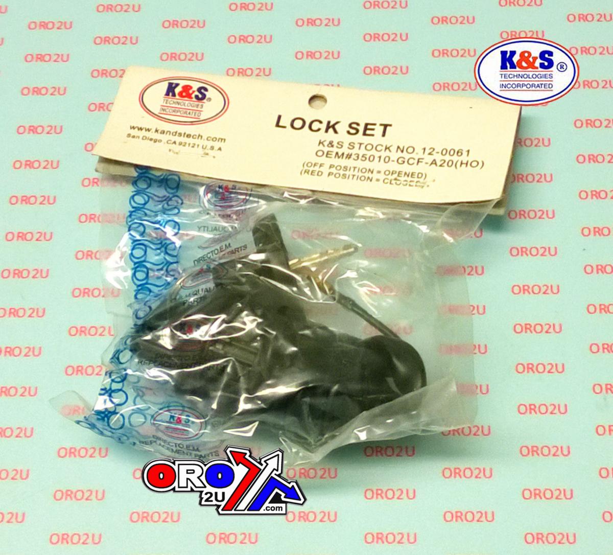 SWITCH IGNITION OFF ON, 35010-GCF-A20 HONDA CRF XR, KS12-0061 OFF=OPEN RED-CLOSE thumbnail 2