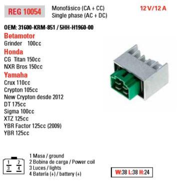 REGULATOR VOLTAGE DT/YBR125, 5HH-H1960-00, YAMAHA YTZ125, AYA6027, 4CK-81960-01-00 thumbnail 5