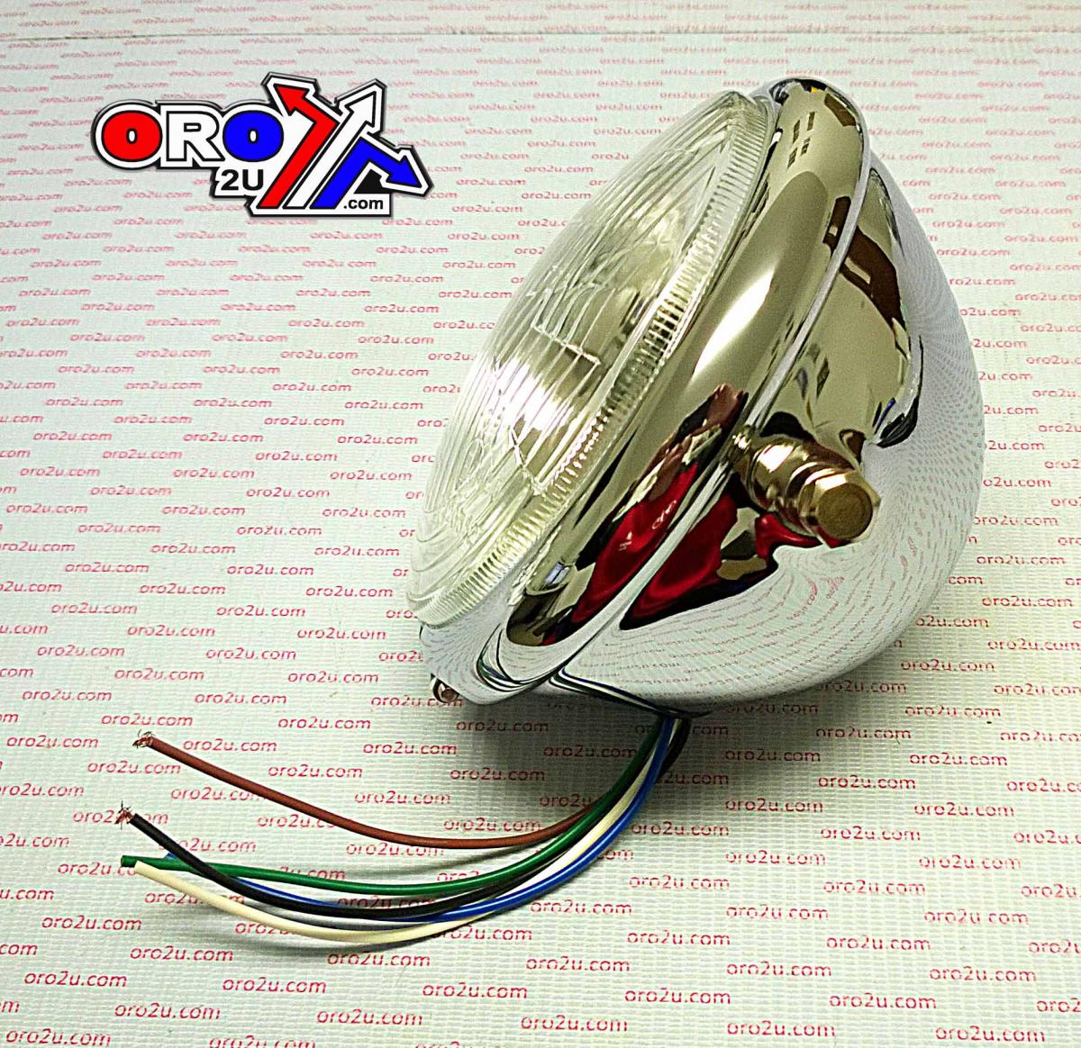 HEAD LIGHT ROUND 5.5 140MM CHROME 12V, UNIVERSAL, MC-01098 image 1