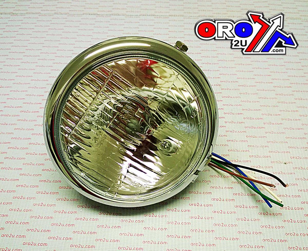 HEAD LIGHT ROUND 5.5 140MM CHROME 12V, UNIVERSAL, MC-01098 thumbnail 2