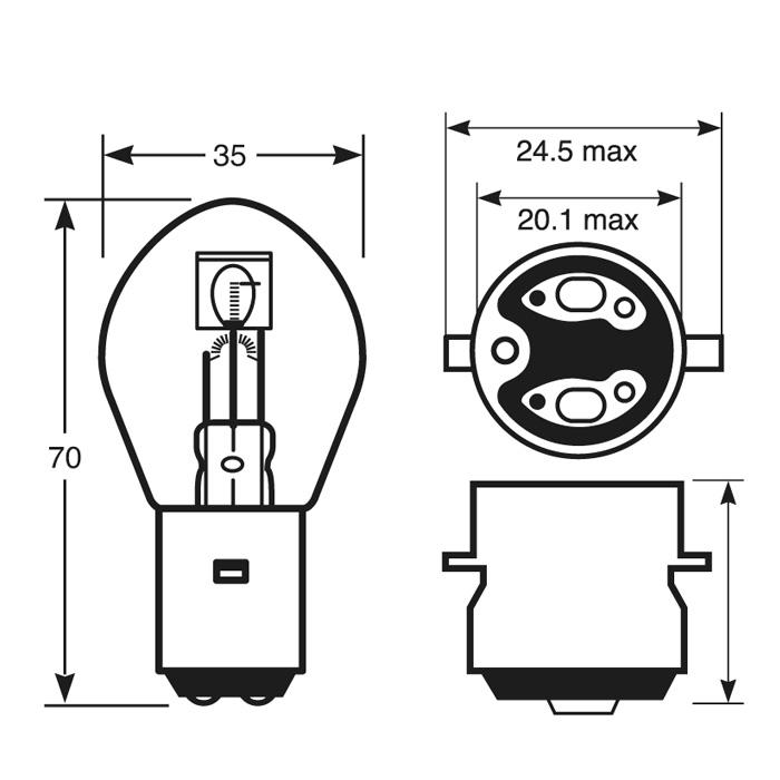 BULB 12V 35/35W BOSCH BA20D thumbnail 2