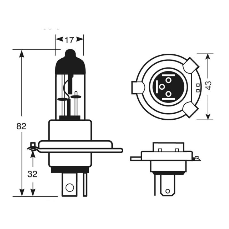 BULB 12V 60/60W P43T ST/SA LARGE HEAD thumbnail 2