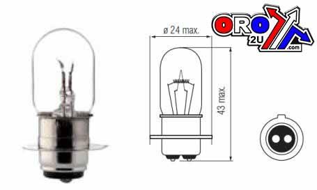BULB 6V 25/25W 1 TAG T19 77-83 HONDA 50-200, NA/NC/PA/CT/SS/SL/XL/CT/PC/C thumbnail 2