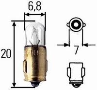 LIGHT BULB 6V 1.2W 7mm CAP BA7S image 1