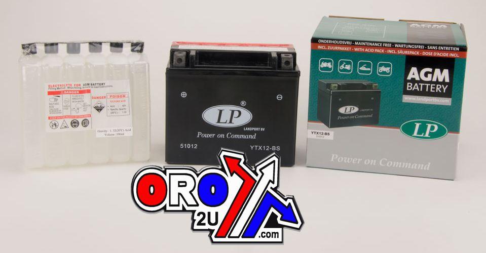 BATTERY LTX12-BS MA.FREE AGM, LANDPORT 51012 12V 10AH. YTX12-BS, MA LTX12-BS thumbnail 2