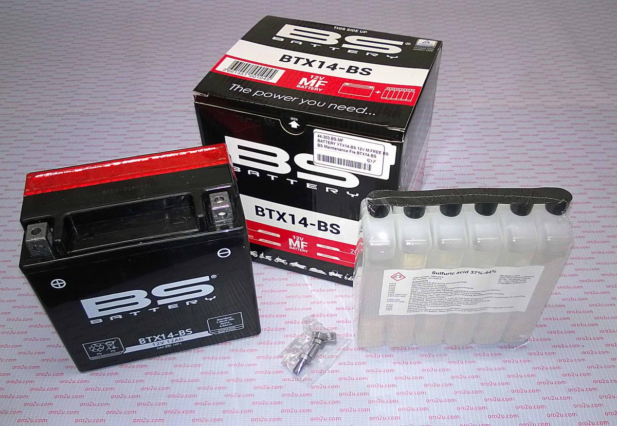 BATTERY YTX14-BS 12V M.FREE BS, BS Maintenance Fre BTX14-BS, 300604, BS-BTX14-BS thumbnail 2