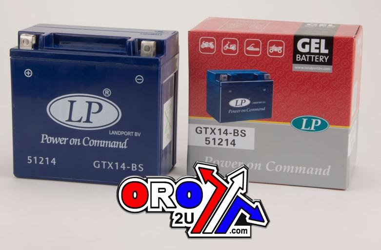 BATTERY LTX14-4 (GTX14-BS) 12V GEL, LANDPORT 51214, MG LTX14-4, MG GTX14-BS, (SAME AS YTX14-BS) thumbnail 2