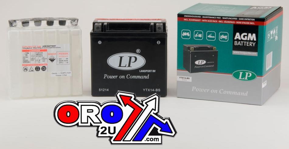 BATTERY LTX14-BS 12V MA.FREE, LANDPORT 51214 Maintenance Fre, AMG, YTX14-BS thumbnail 2