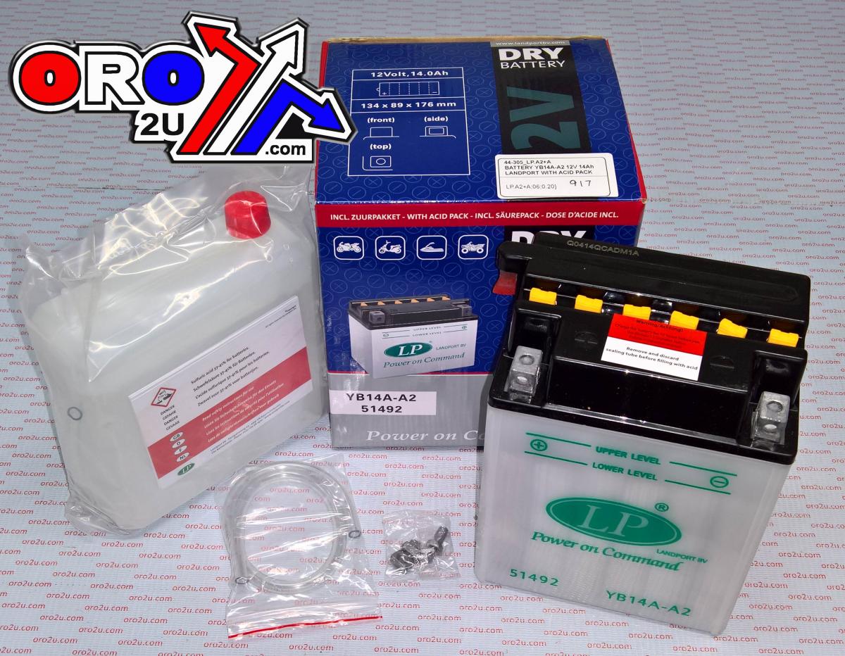 BATTERY LB14A-A2 12V 14Ah, LANDPORT DRY WITH ACID PACK, ROAD, MC MA YB14A-A2, MD LB14A-A2 thumbnail 2