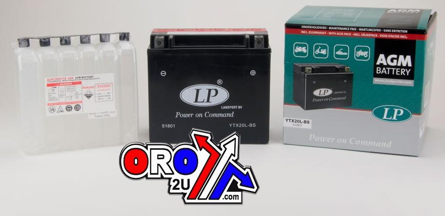 BATTERY LTX20L-BS 12V M.FREE, LANDPORT 51801 AGM, Maintenance Free MB YTX20L-BS, MA LTX20L-BS thumbnail 2