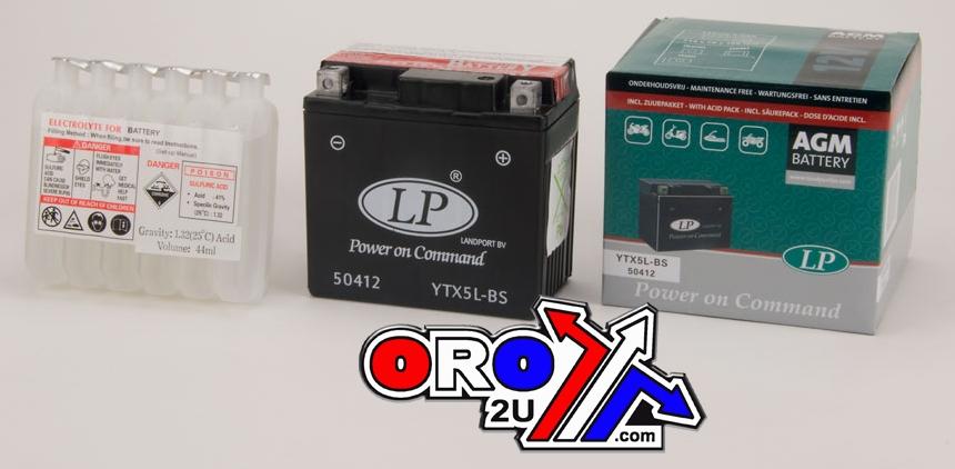 BATTERY LTX5L-BS MAIN. FREE, LANDPORT 50412 + ACID PACK, MB YTX5L-BS AGM, MA LTX5L-BS thumbnail 2