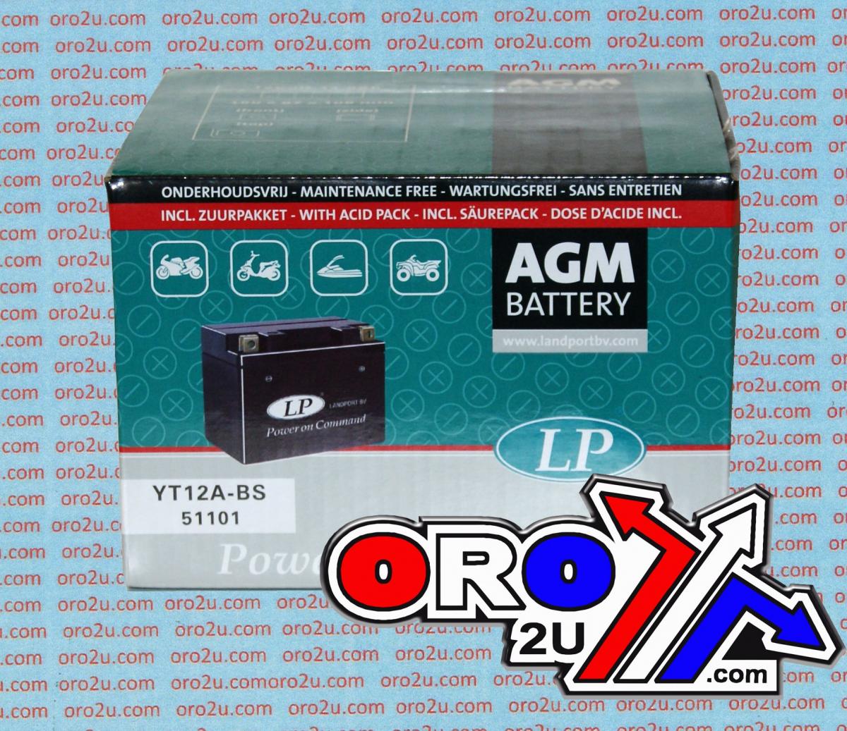 BATTERY LT12A-BS MA.FREE LP, LANDPORT 12V 11Ah. 51101, YT12A-4 AGM, MA LT12A-BS thumbnail 2