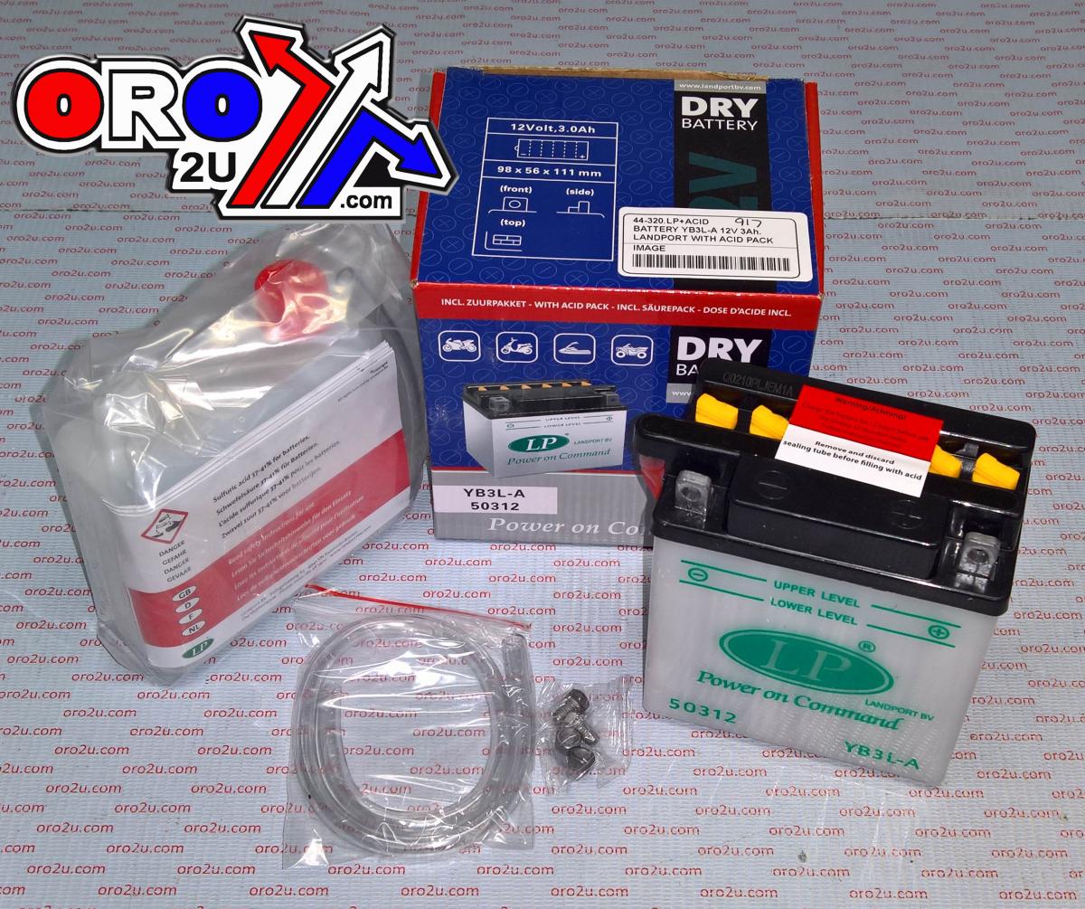 BATTERY YB3L-A 12V 3Ah., LANDPORT WITH ACID PACK, ROAD, MC MA YB3L-A thumbnail 2