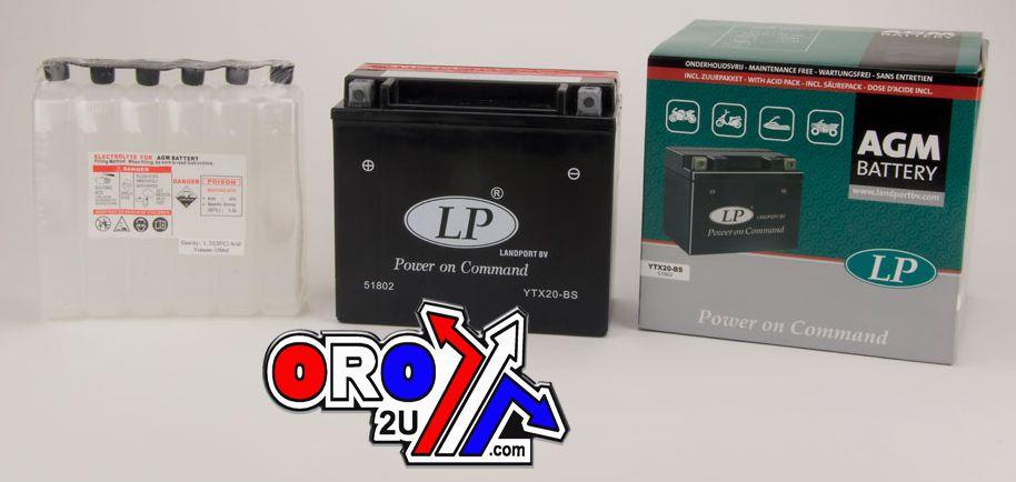 BATTERY LTX20-BS 12V 18Ah. MF, LANDPORT Maintenance Free, 81802 MB YTX20-BS AGM thumbnail 2