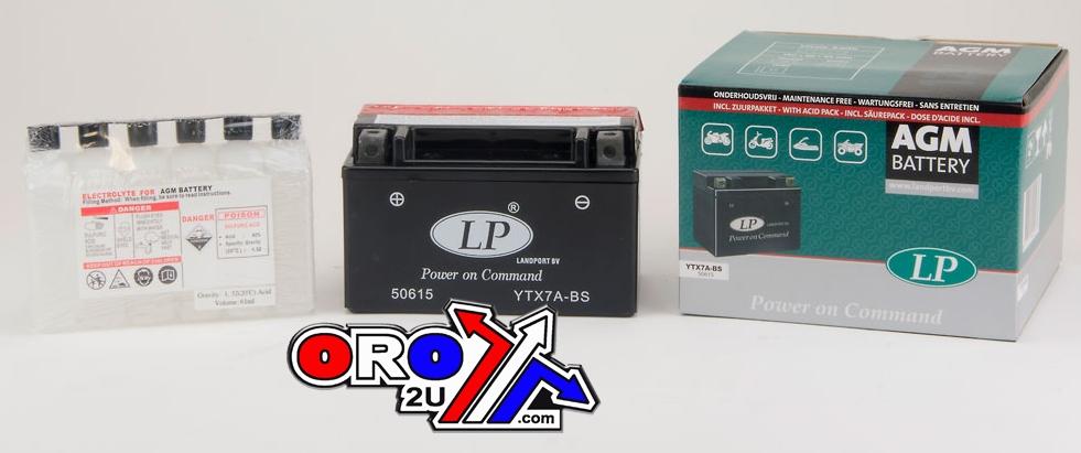 BATTERY LTX7A-BS MAINTEN FREE, LANDPORT 50615 AGM, MB YTX7A-BS, MA LTX7A-BS thumbnail 2