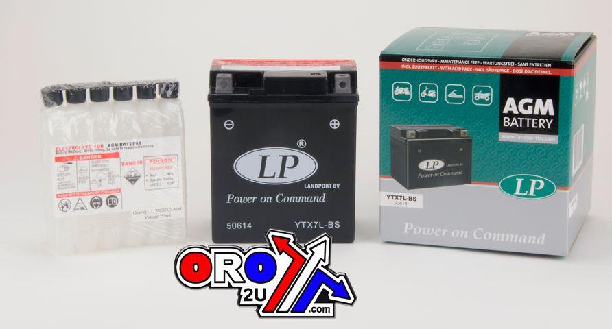 BATTERY LTX7L-BS 12V MA.FREE, LANDPORT Maintenance Free, 50614 AGM, MA LTX7L-BS thumbnail 3