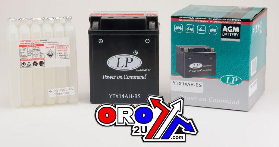 BATTERY LTX14AH-BS 12V 12AH, LANDPORT Maintenance Free, AGM, MA LTX14AH-BS thumbnail 2