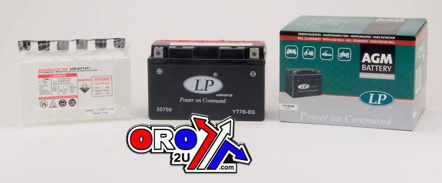 BATTERY LT7B-BS 12V 6.5Ah., LANDPORT Maintenance Free, (SAME AS YT7B-4) 50798 AGM, MA LT7B-BS thumbnail 2