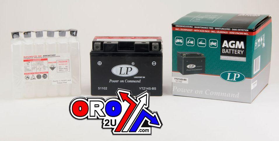 BATTERY LTZ14S-BS 12V MA.FREE, LANDPORT Maintenance Free AGM, 51102, MA LTZ14S-BS thumbnail 2