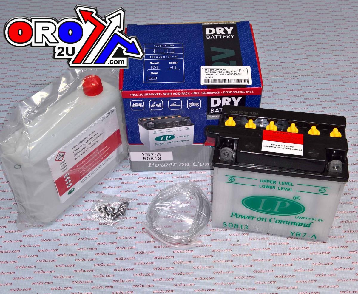 BATTERY LB7-A 12V 8HR., LANDPORT WITH ACID PACK, ROAD, MC MA YB7-A 50813 thumbnail 2