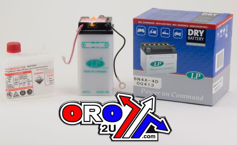 BATTERY 6N4A-4D 6V 4AH, LANDPORT 00413 WITH ACID PACK, ROAD, MC MD 6N4A-4D thumbnail 2
