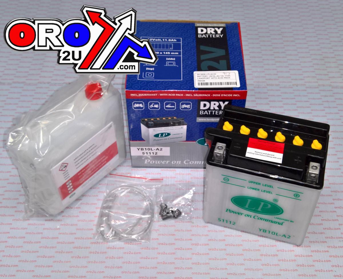 BATTERY YB10L-A2 12v 11Hh, LANDPORT WITH ACID PACK, ROAD, MC MA YB10L-A2, MD LB10L-A2 thumbnail 2