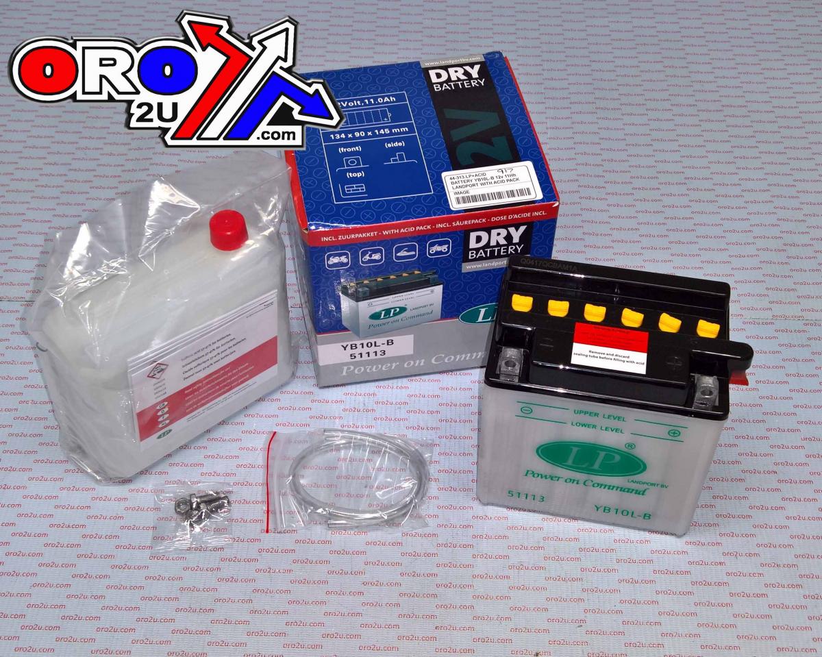 BATTERY LB10L-B2 12v 11Hh, LANDPORT WITH ACID PACK, ROAD, MC MA YB10L-B2 51113 thumbnail 2