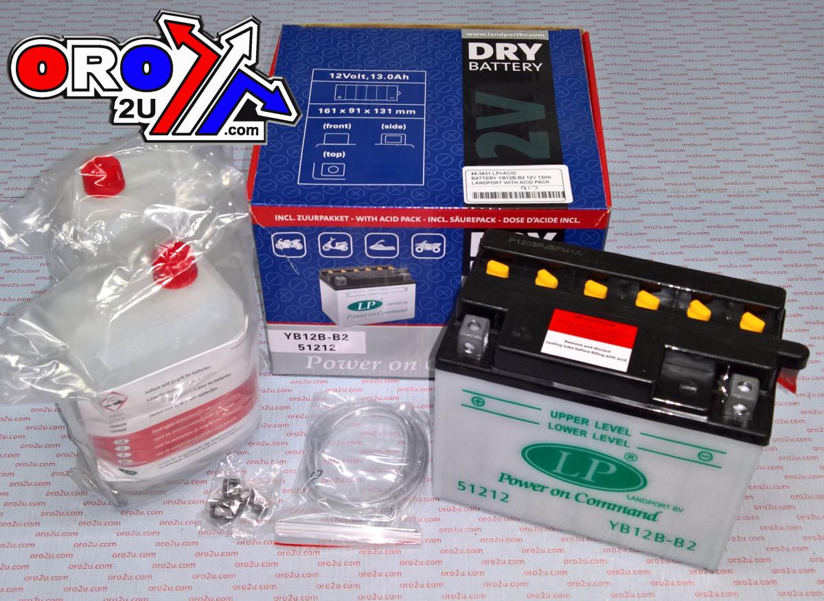 BATTERY YB12B-B2 12V 13Hh, LANDPORT WITH ACID PACK, ROAD, MC MA YB12B-B2 thumbnail 2