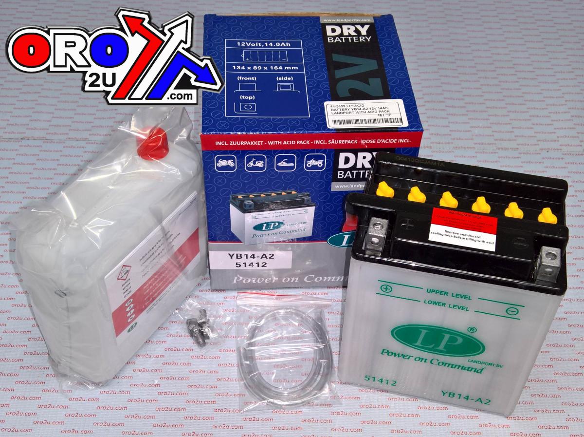 BATTERY LB14-A2 12V 14Ah., LANDPORT WITH ACID PACK, ROAD, MC MA YB14-A2 thumbnail 2