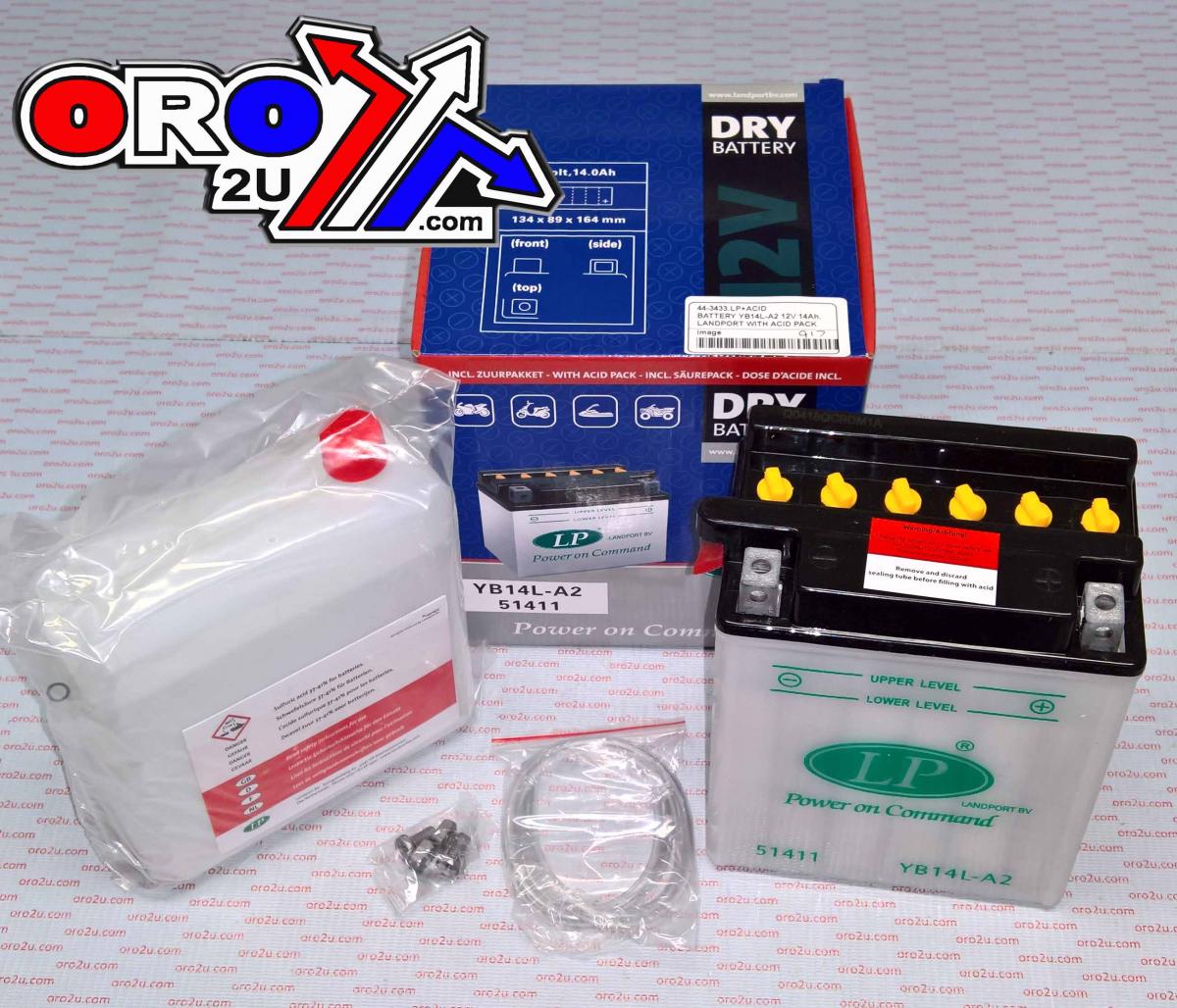 BATTERY LB14L-A2 12V 14Ah., LANDPORT WITH ACID PACK, ROAD, MC MA YB14L-A2 thumbnail 2