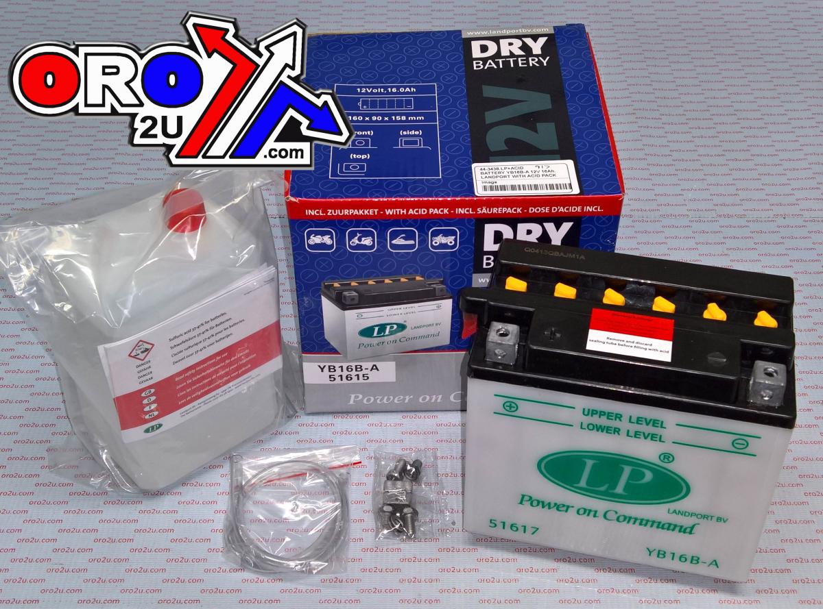 BATTERY YB16B-A 12V 16Ah., LANDPORT WITH ACID PACK, ROAD, MC MA YB16B-A thumbnail 2