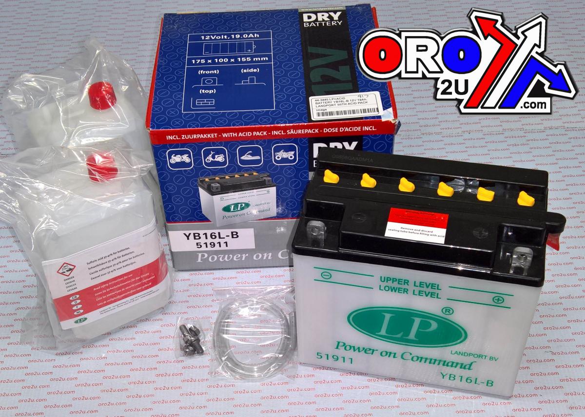 BATTERY LB16L-B 12V 19Ah., LANDPORT WITH ACID PACK, ROAD, MC MA YB16L-B thumbnail 2