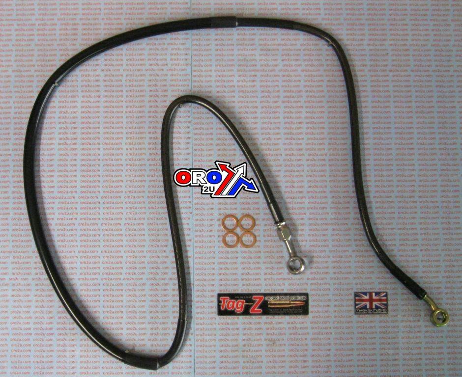 HOSE FRONT BRAKE CARBON BLK, CR125/250 95-07, CRF250 CRF450 FIR, KIT DONE thumbnail 2