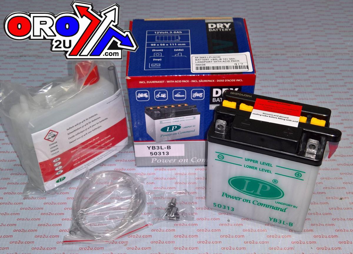 BATTERY YB3L-B 12V 3Ah., LANDPORT WITH ACID PACK, ROAD, MC MA YB3L-B thumbnail 2