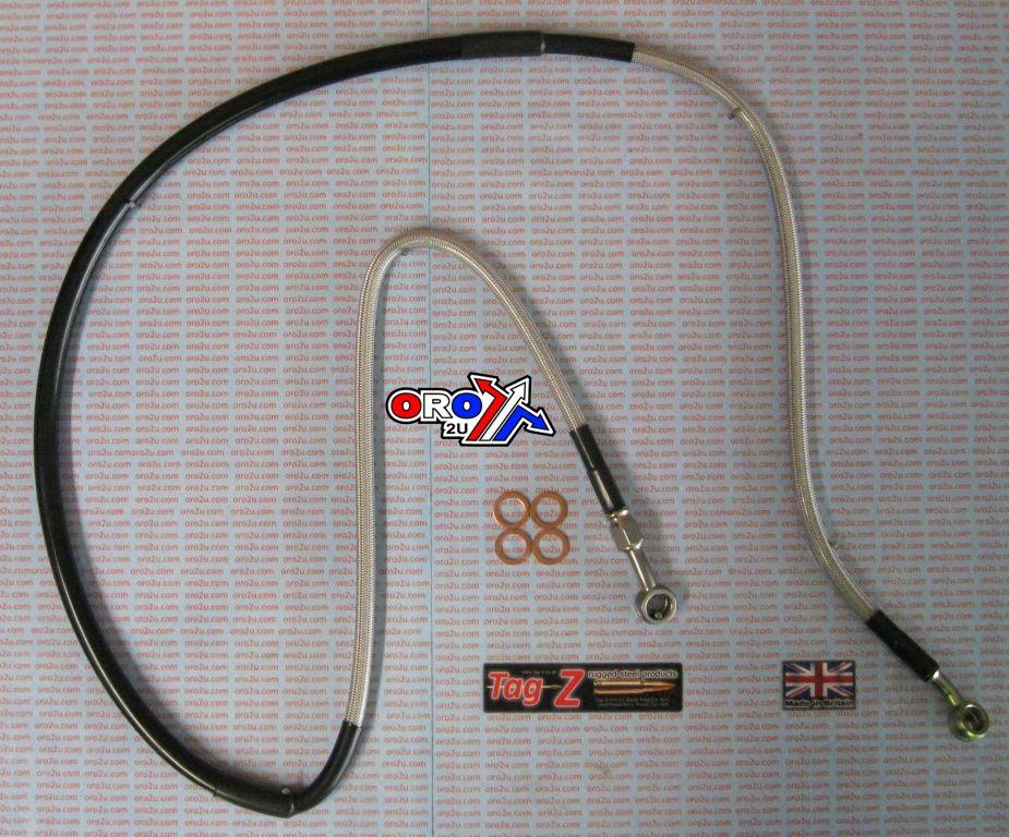 HOSE FRONT BRAKE SILVER / BLK, CR125/250 95-07, CRF250 CRF450 FIR, KIT DONE, H02-1-043/P thumbnail 2