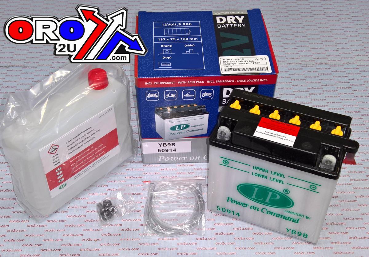 BATTERY LB9B 12V 9Ah., LANDPORT WITH ACID PACK, ROAD, MC MA YB9B, MD LB9B thumbnail 2