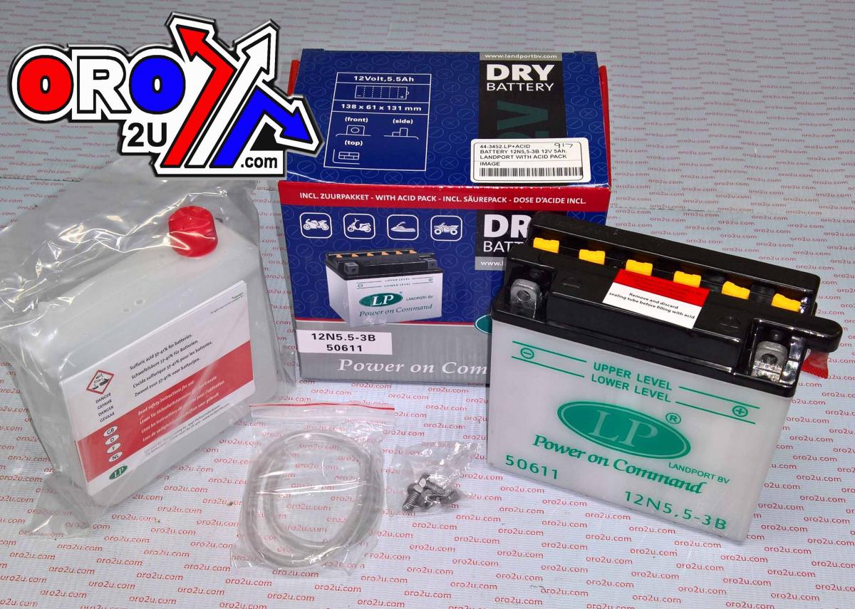 BATTERY 12N5,5-3B 12V 5Ah., LANDPORT WITH ACID PACK, ROAD, MC MA 12N5,5-3B 50611 thumbnail 2