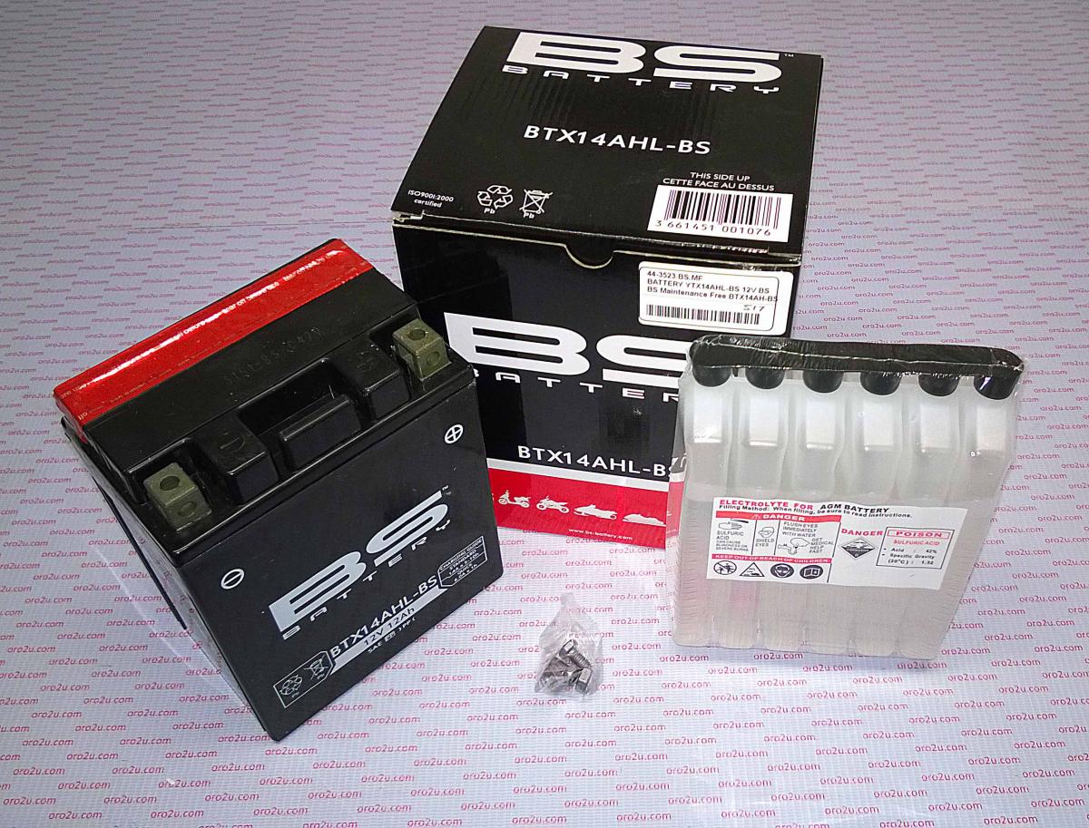 BATTERY YTX14AHL-BS 12V BS, BS Maintenance Free BTX14AH-BS, 300607, BS-BTX14AHL-BS thumbnail 2