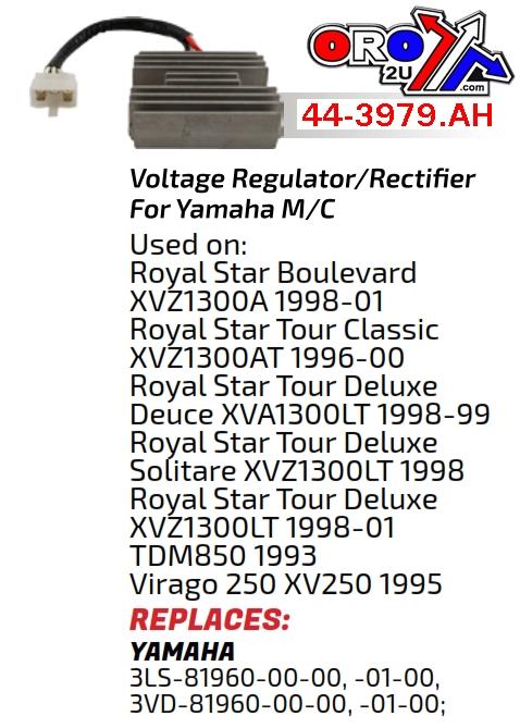 REGULATOR Yamaha XVZ1300, AYA6037, 3VD-81960-00-00, ROAD, 3LS-81960-01-00 (44-3978 thumbnail 8