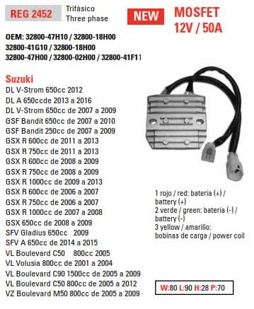 REGULATOR RECTIFIER 04-16 SUZ GSX/GSXR/DL/GSF/SFV/VL/VZ, ARROWHEAD 230-58062 ROAD thumbnail 2