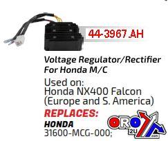 REGULATOR Honda NX400 Falcon, AHA6075, 31600-MCG-000, ROAD thumbnail 10