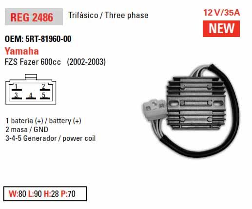 REGULATOR FZS600 02-03, SR125, ARROWHEAD AYA6061, GASGAS thumbnail 3