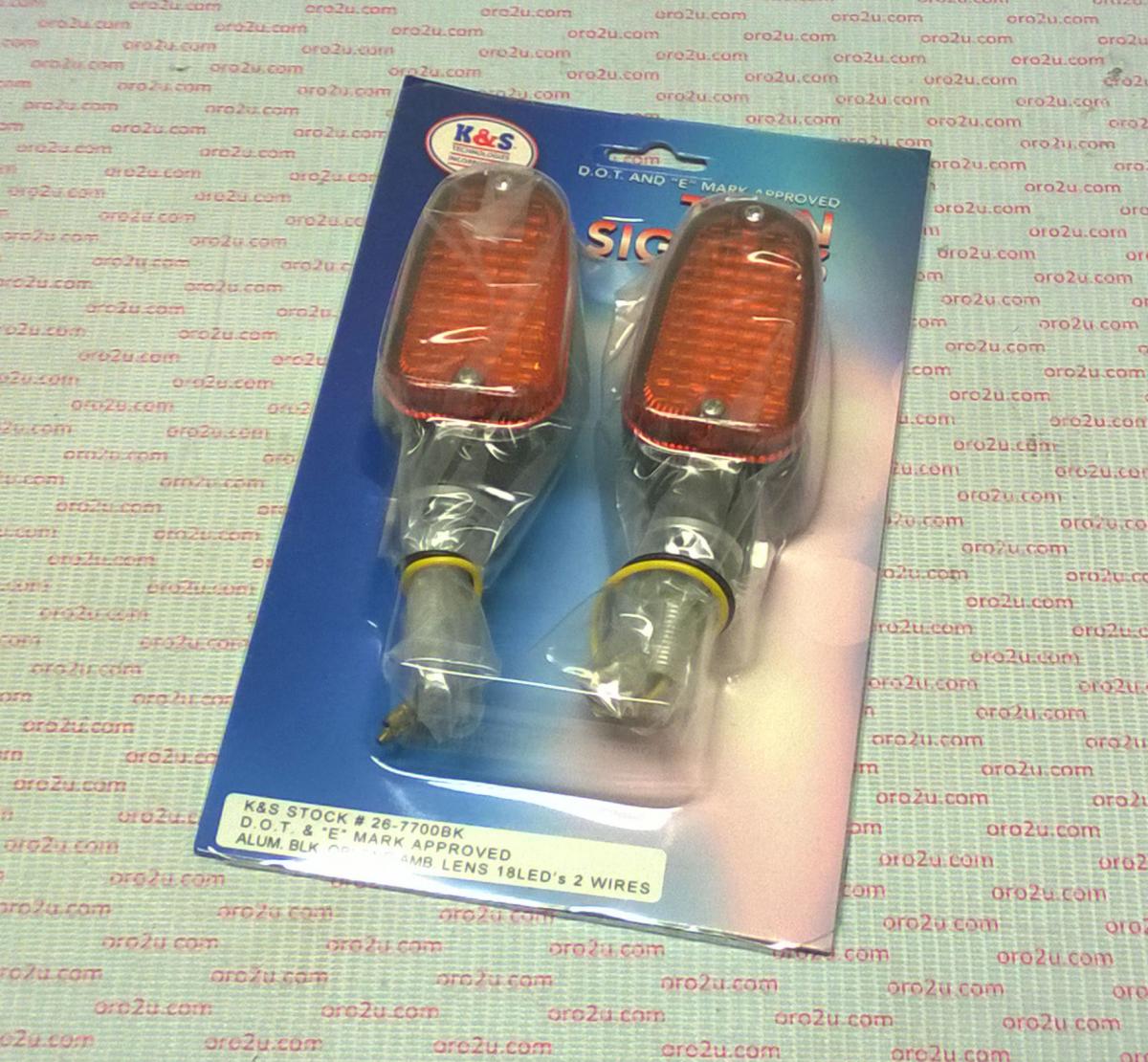 INDICATORS ALUMINUM BLACK SET/2, AMBER LENS, LED UNIVERSAL E MARKED, 2 WIRE, 26-7700BK thumbnail 2
