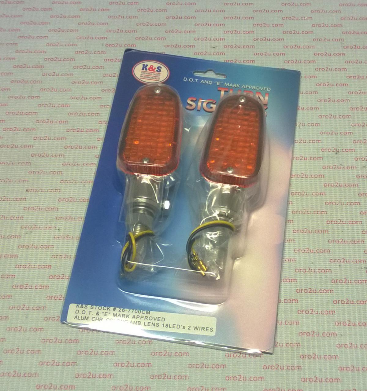 INDICATORS ALUMINUM CHROME SET/2, AMBER LENS, LED UNIVERSAL E MARKED, 2 WIRE, 26-7700CH thumbnail 2