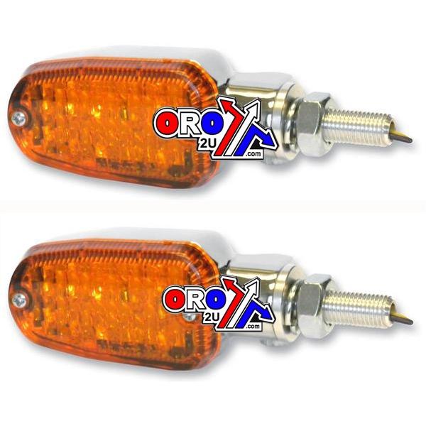 INDICATORS ALUMINUM POLISHED SET/2, AMBER LENS, LED UNIVERSAL E MARKED, 2 WIRE, 26-7700 thumbnail 2