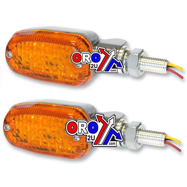 INDICATORS ALUMINUM POLISHED SET/2, AMBER LENS, LED UNIVERSAL E MARKED, 3 WIRE, 26-7701 thumbnail 2