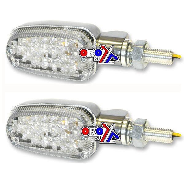 INDICATORS ALUMINUM POLISHED SET/2, CLEAR LENS, LED UNIVERSAL E MARKED, 3 WIRE, 26-7705 thumbnail 2