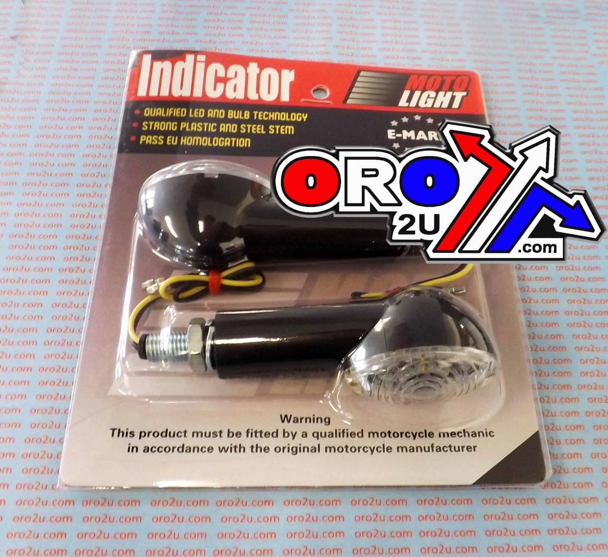 LED INDICATORS CLEAR SET/2 40mm Black Housing E MARKED. MT-003-C-BK40 thumbnail 2